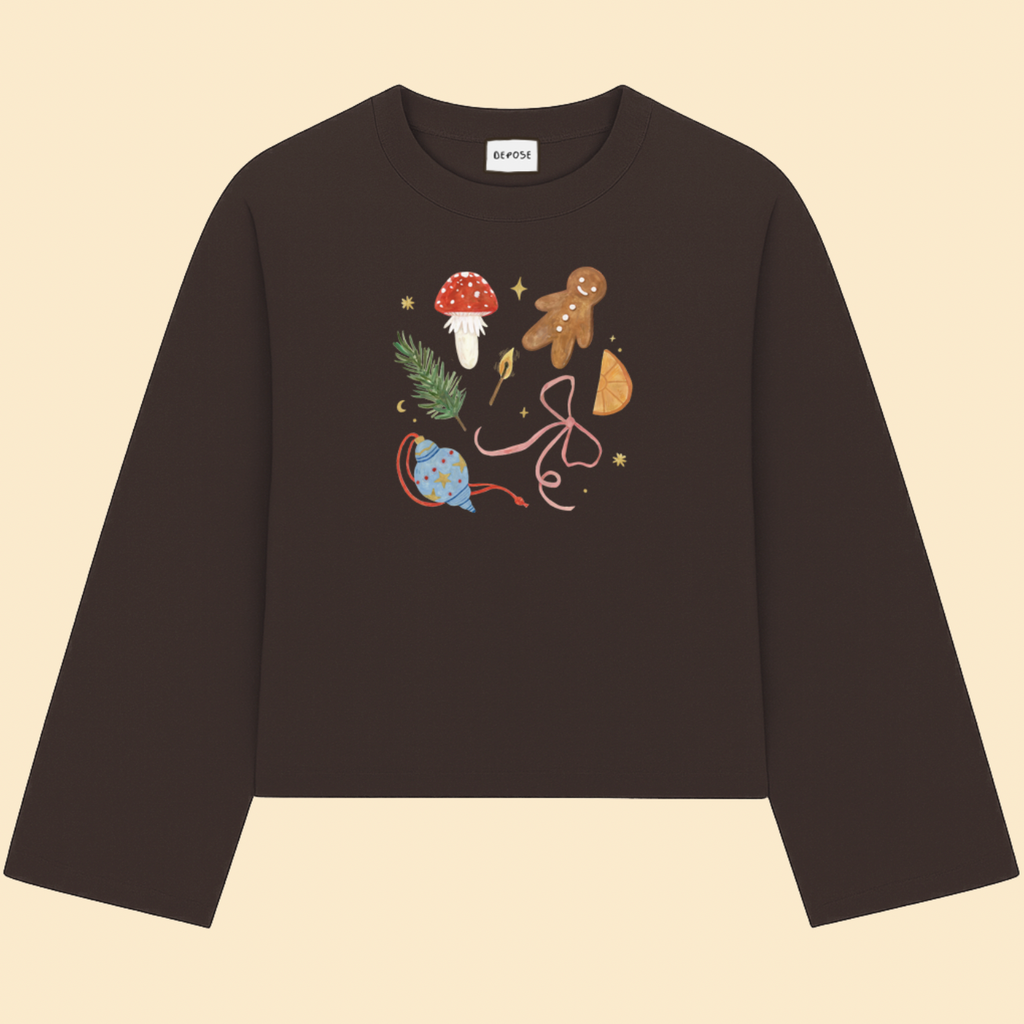 Longsleeve CHRISTMAS brąz