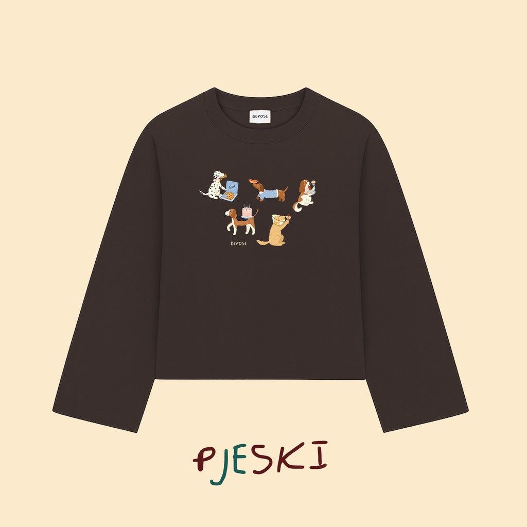 Longsleeve PIESKI brązowy